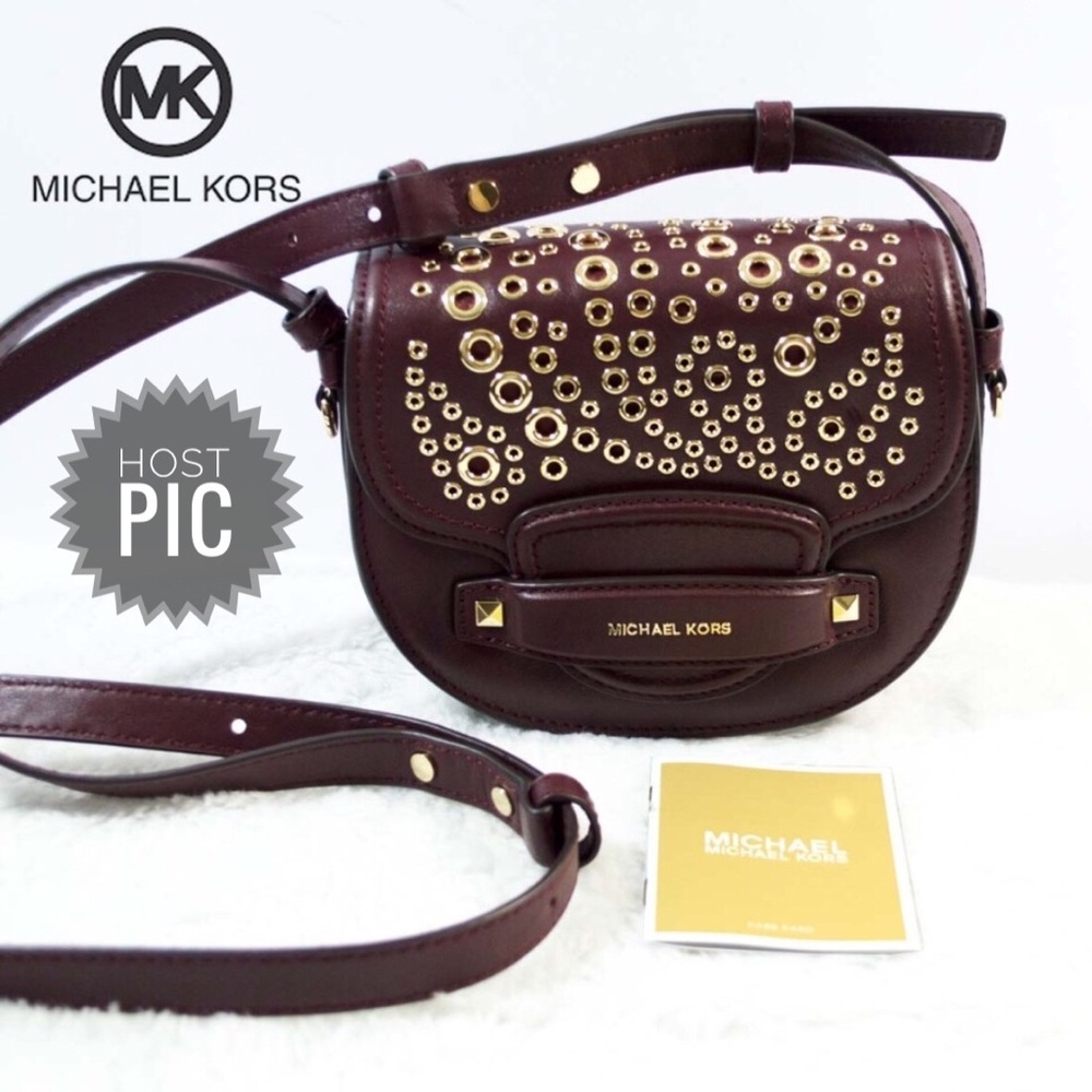MICHAEL KORS CARY Oxblood Saddle Crossbody - Picture 5 of 13